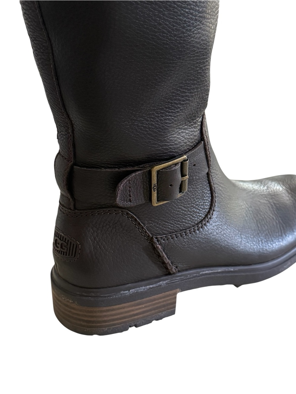 UGG Women’s Harrison Tall Leather Riding Boots Dark Brown 7.5 EUC! - Picture 10 of 12